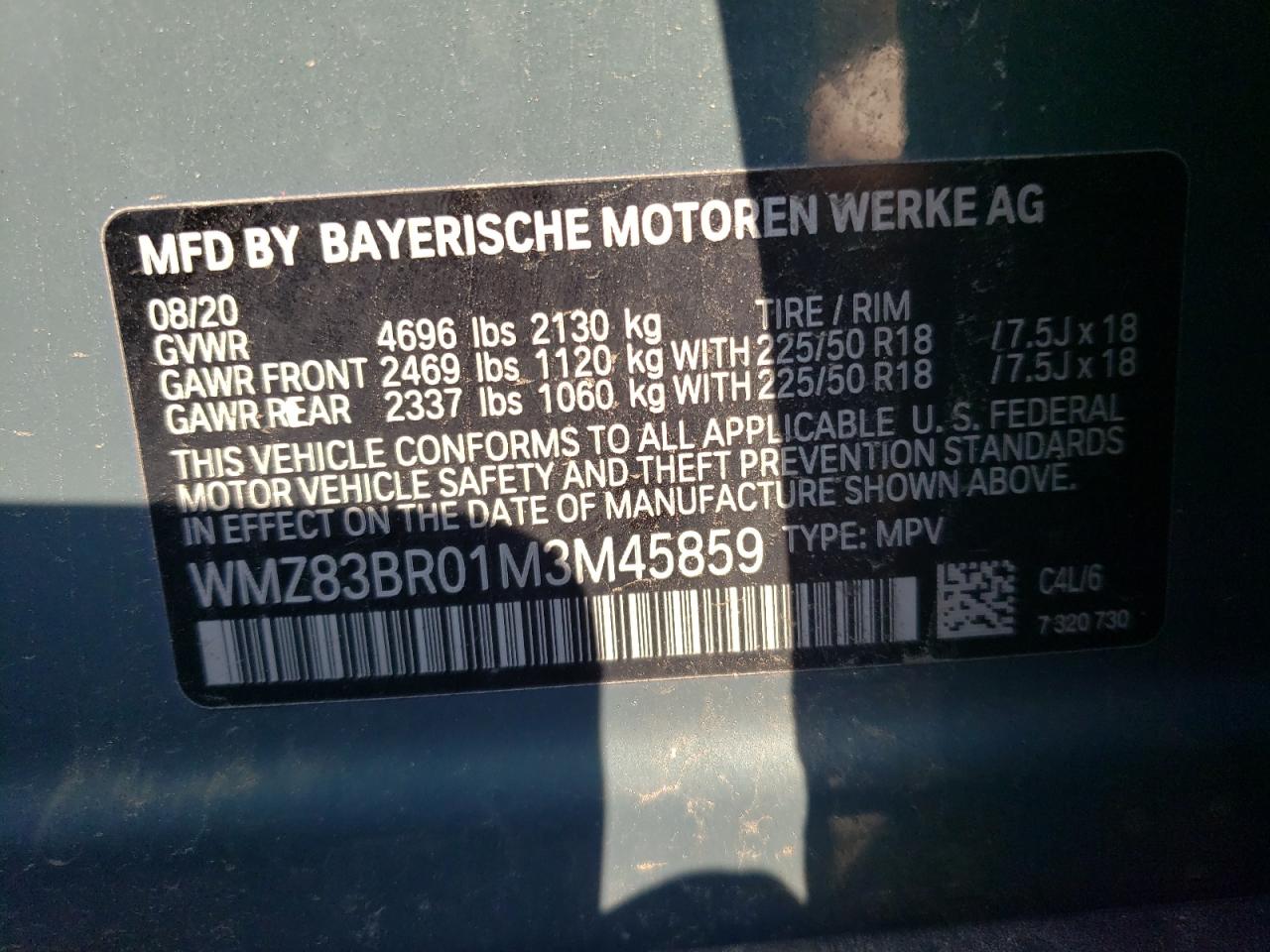 2021 Mini Cooper S Countryman All4 VIN: WMZ83BR01M3M45859 Lot: 67993845