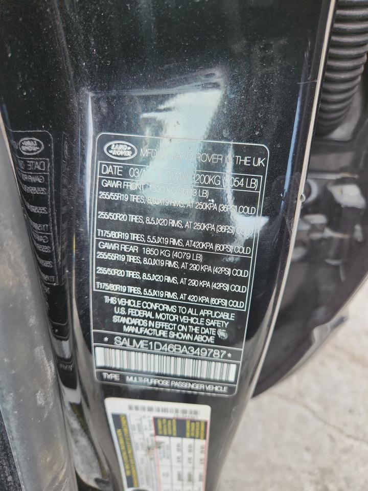 SALME1D46BA349787 2011 Land Rover Range Rover Hse