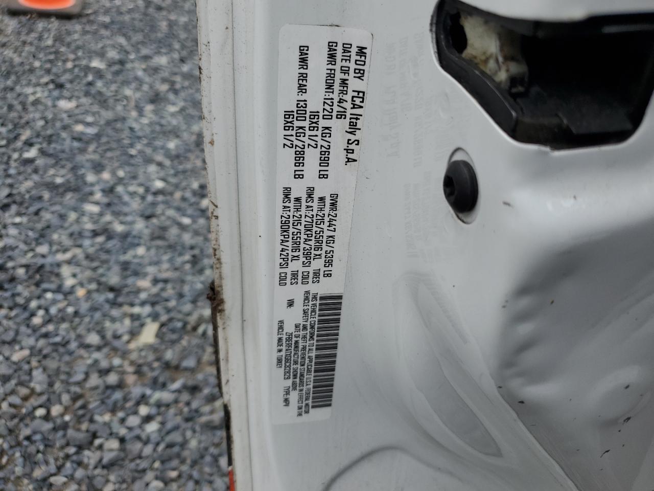 2016 Ram Promaster City VIN: ZFBERFATXG6C82829 Lot: 67646675