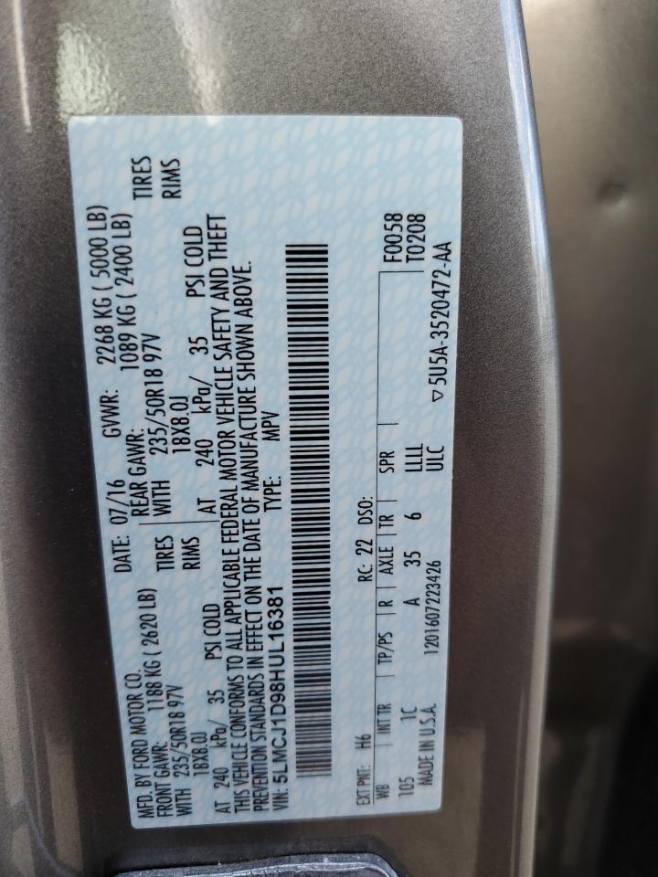 2017 Lincoln Mkc Premiere VIN: 5LMCJ1D98HUL16381 Lot: 68921005