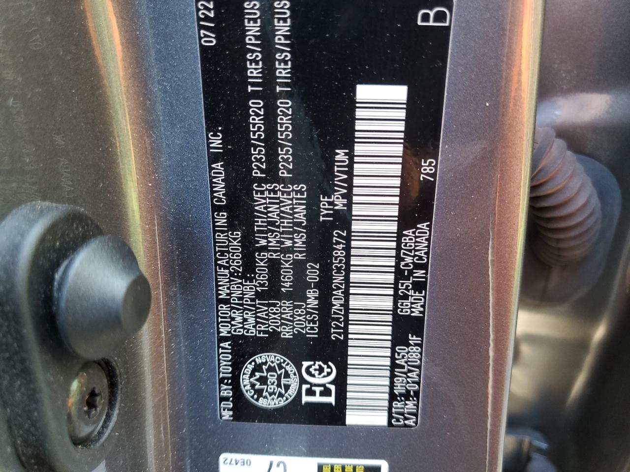 2022 Lexus Rx 350 VIN: 2T2JZMDA2NC358472 Lot: 67474755