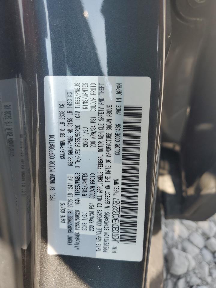 2019 Mazda Cx-9 Grand Touring VIN: JM3TCBDY5K0322787 Lot: 67280225