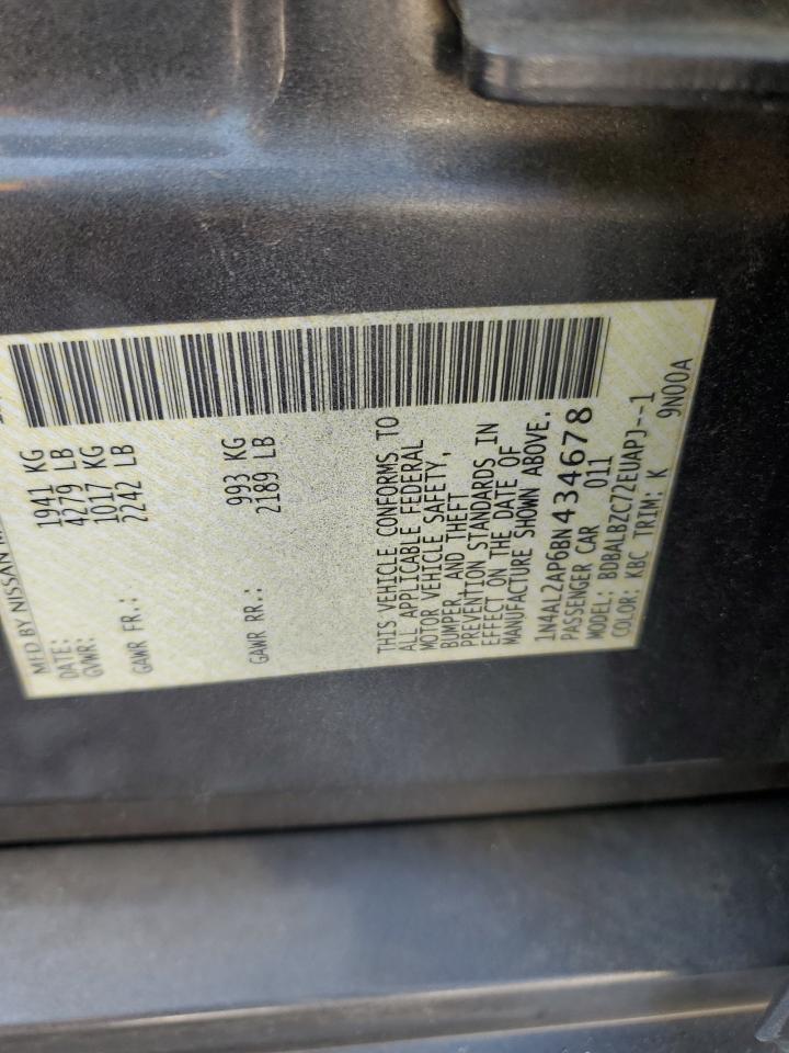 2011 Nissan Altima Base VIN: 1N4AL2AP6BN434678 Lot: 69611175