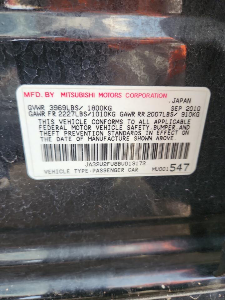 2011 Mitsubishi Lancer Es/Es Sport VIN: JA32U2FU8BU013172 Lot: 69507985