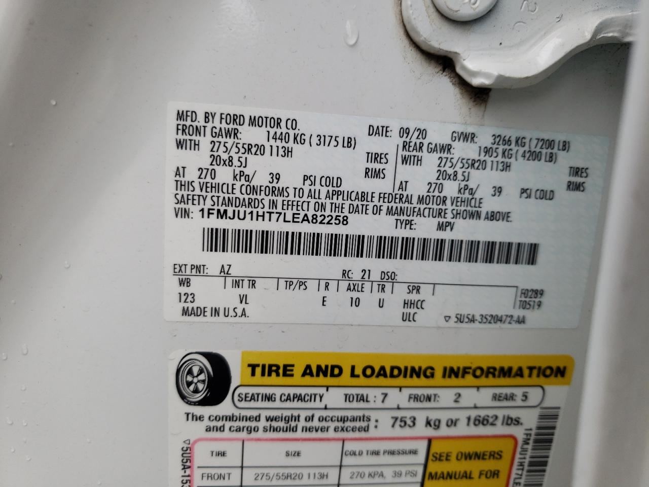 2020 Ford Expedition Xlt VIN: 1FMJU1HT7LEA82258 Lot: 67474315