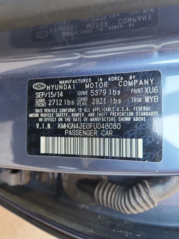 2015 Hyundai Genesis 3.8L VIN: KMHGN4JE0FU048080 Lot: 69770315