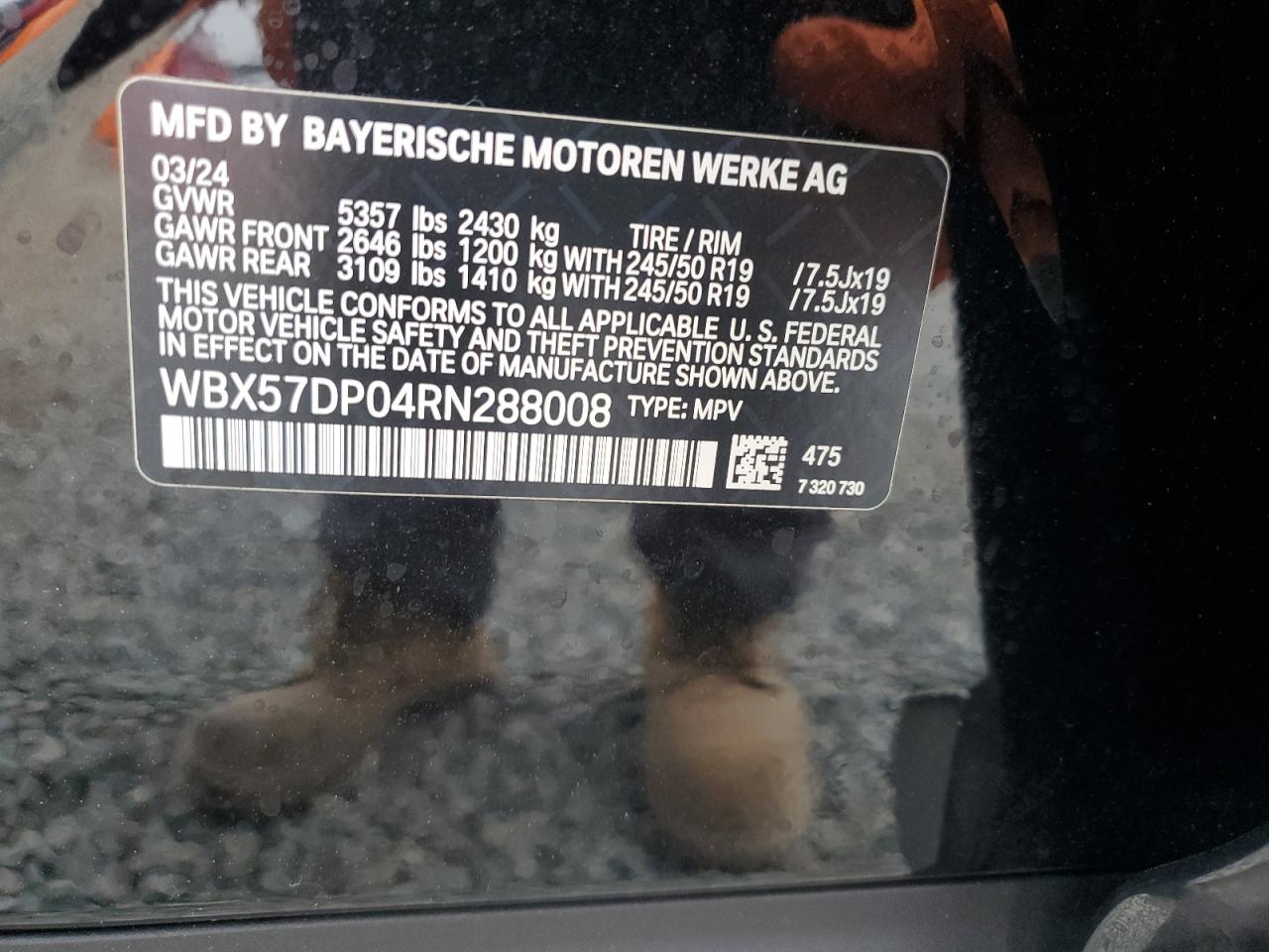 2024 BMW X3 xDrive30I VIN: WBX57DP04RN288008 Lot: 68578105