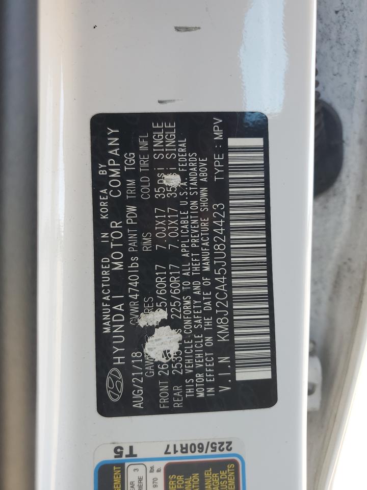 2018 Hyundai Tucson Se VIN: KM8J2CA45JU824423 Lot: 69977935