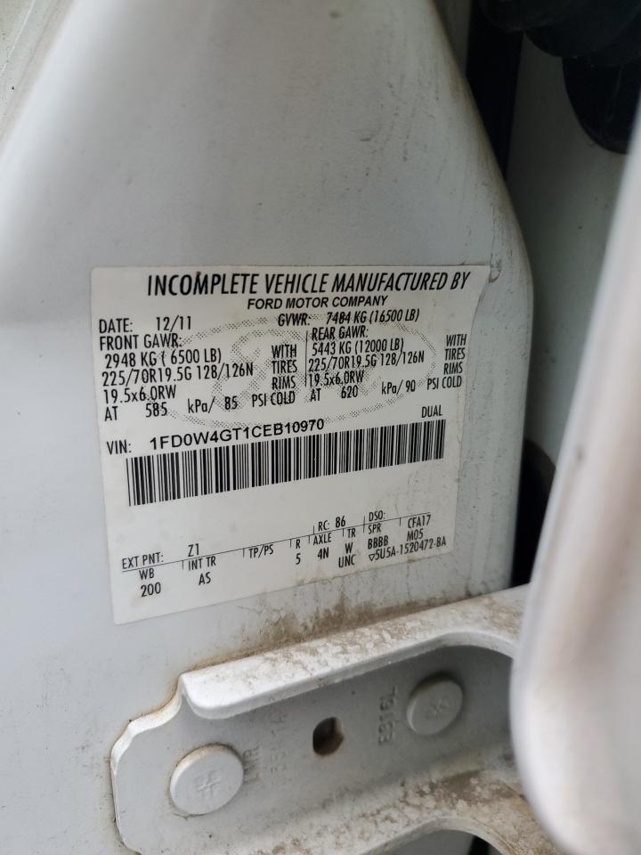 2012 Ford F450 Super Duty VIN: 1FD0W4GT1CEB10970 Lot: 67056065