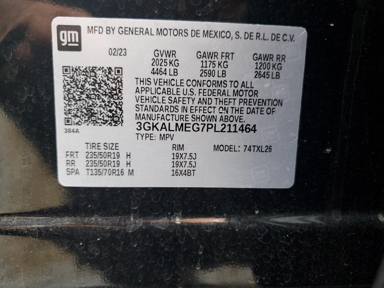 2023 GMC Terrain Sle VIN: 3GKALMEG7PL211464 Lot: 70447405