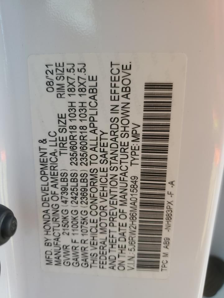 5J6RW2H86MA015849 2021 Honda Cr-V Exl