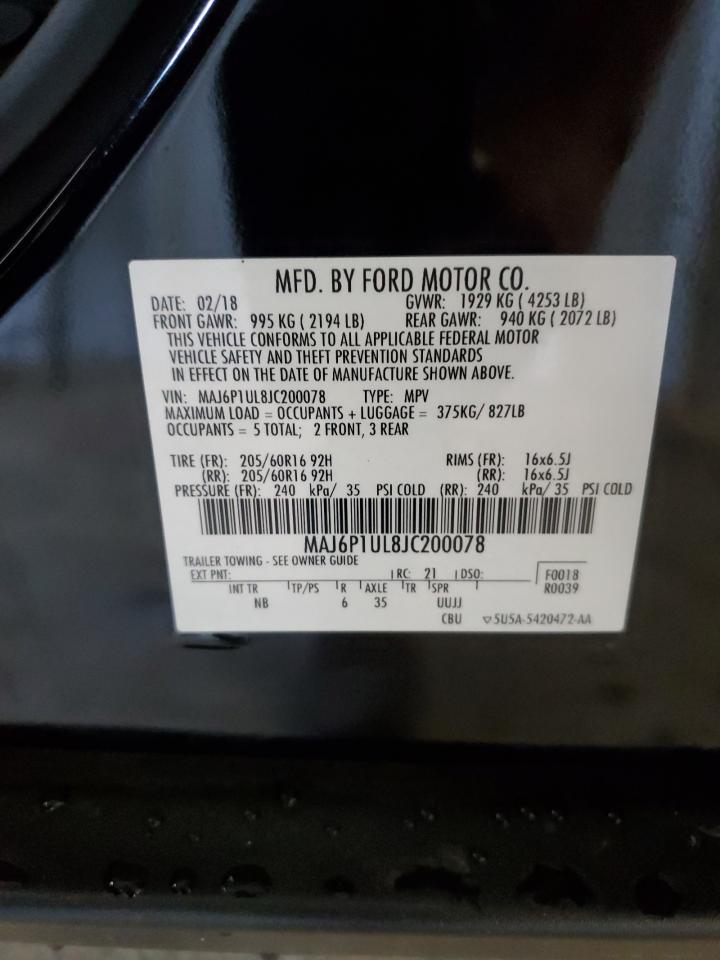 2018 Ford Ecosport Se VIN: MAJ6P1UL8JC200078 Lot: 69662895