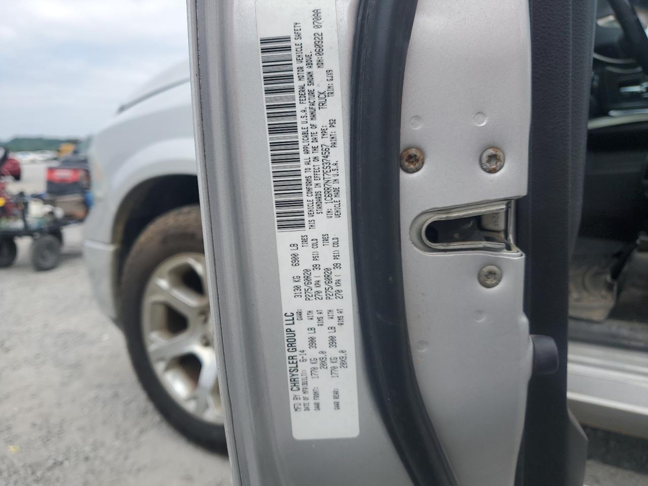 2014 Ram 1500 Laramie VIN: 1C6RR7NT7ES374567 Lot: 69382485