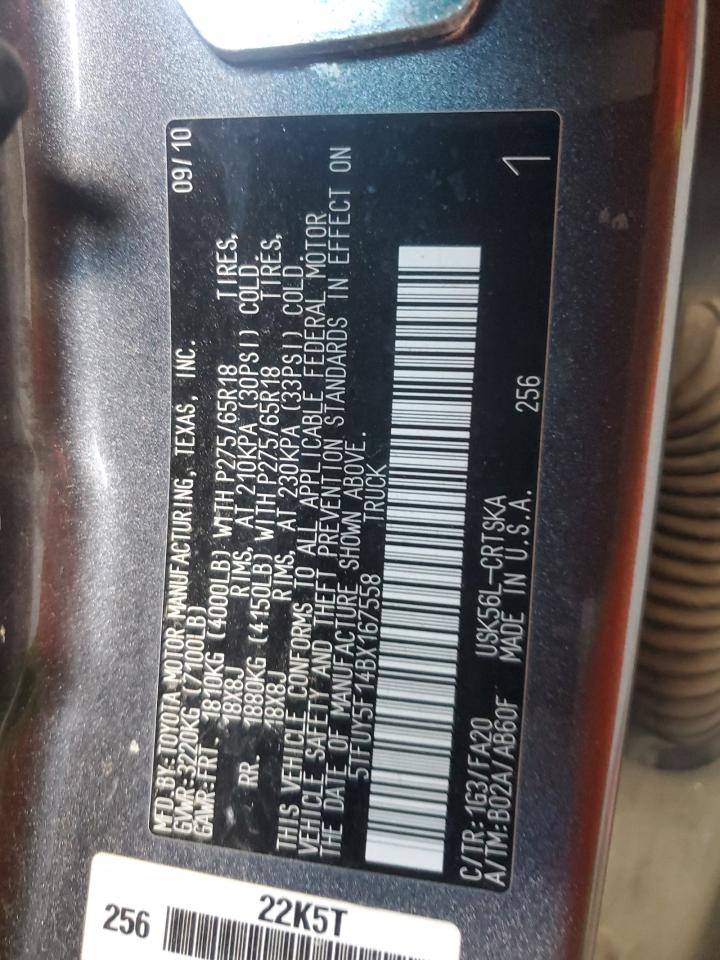 2011 Toyota Tundra Double Cab Sr5 VIN: 5TFUY5F14BX167558 Lot: 67341595