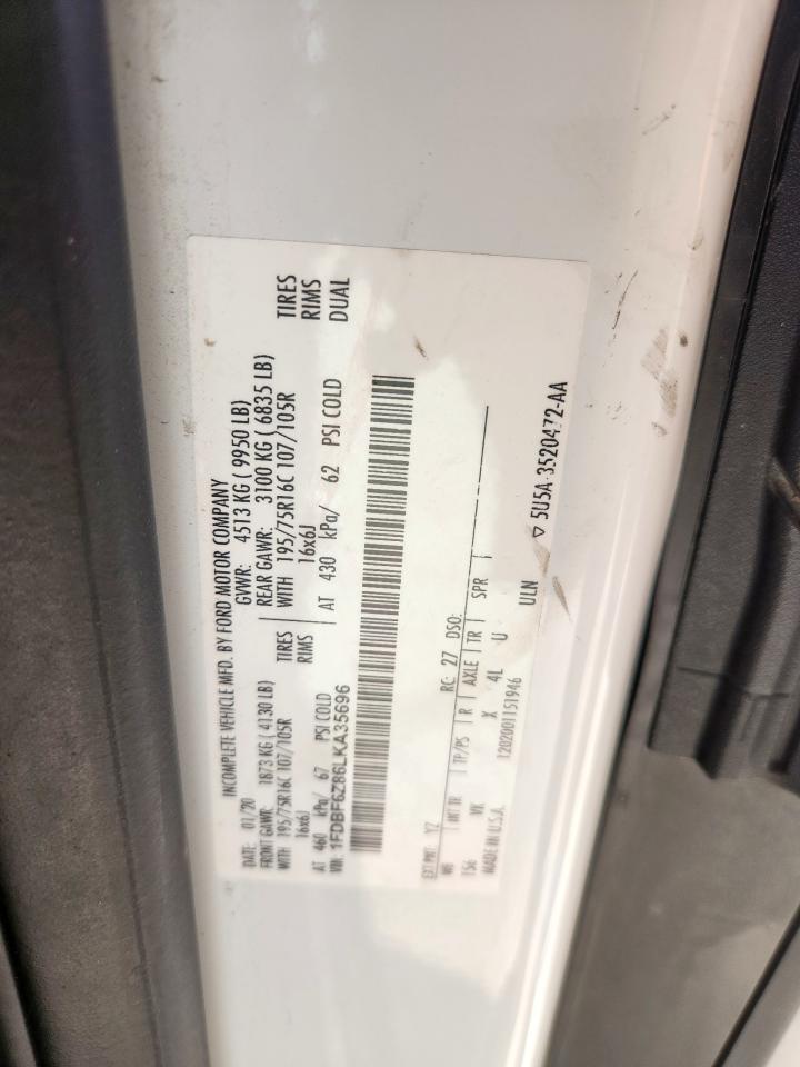 2020 Ford Transit T-350 Hd VIN: 1FDBF6Z86LKA35696 Lot: 65063615