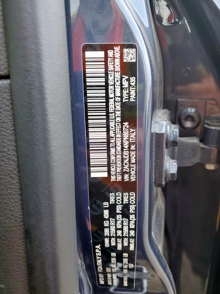 2022 Jeep Renegade Latitude VIN: ZACNJDB14NPN80724 Lot: 70017905