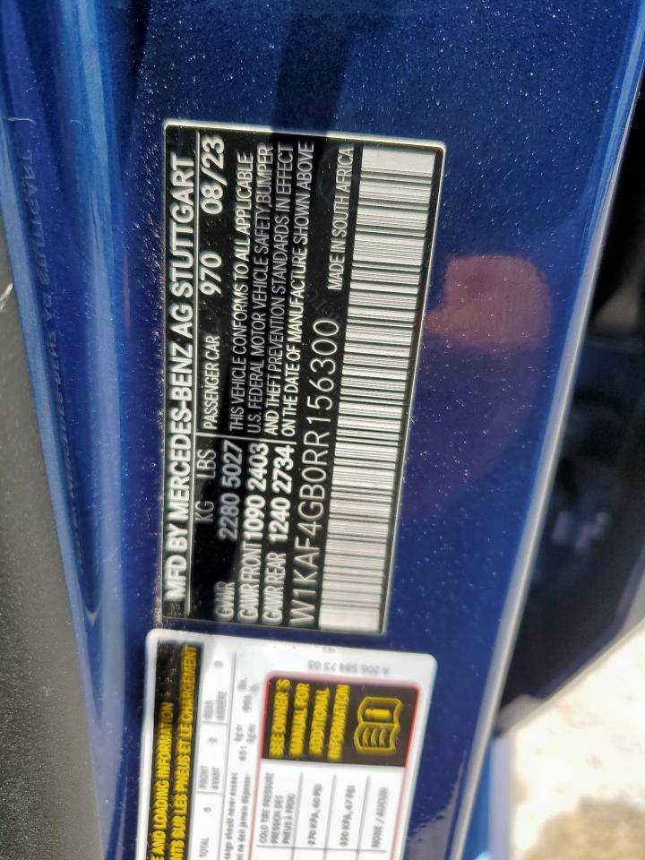 2024 Mercedes-Benz C 300 VIN: W1KAF4GB0RR156300 Lot: 69114395