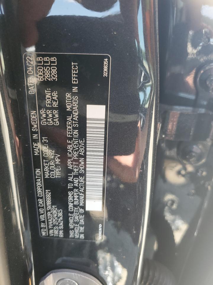 2022 Volvo Xc90 T6 Inscription VIN: YV4A22PL5N1866821 Lot: 68158635