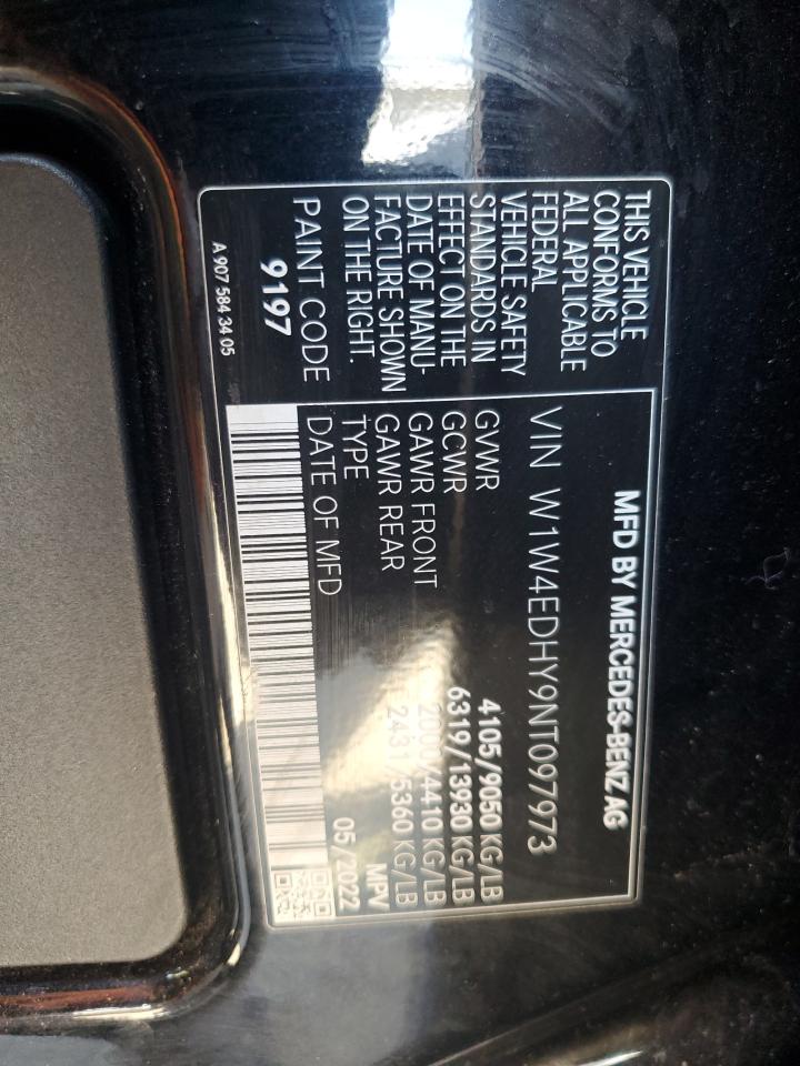 2022 Mercedes-Benz Sprinter 2500 VIN: W1W4EDHY9NT097973 Lot: 67963695