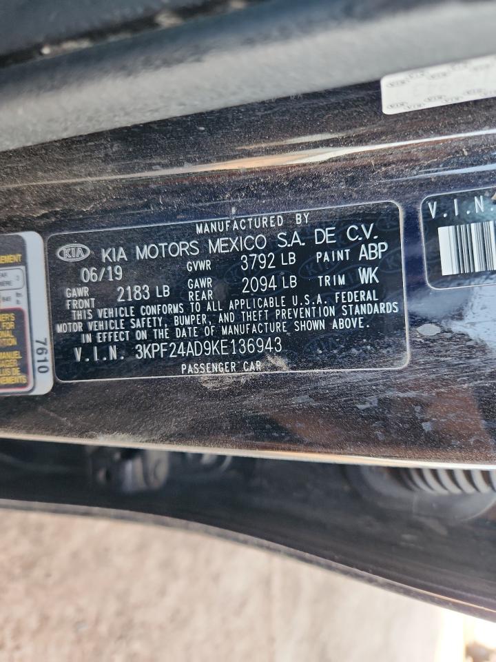 2019 Kia Forte Fe VIN: 3KPF24AD9KE136943 Lot: 69147815
