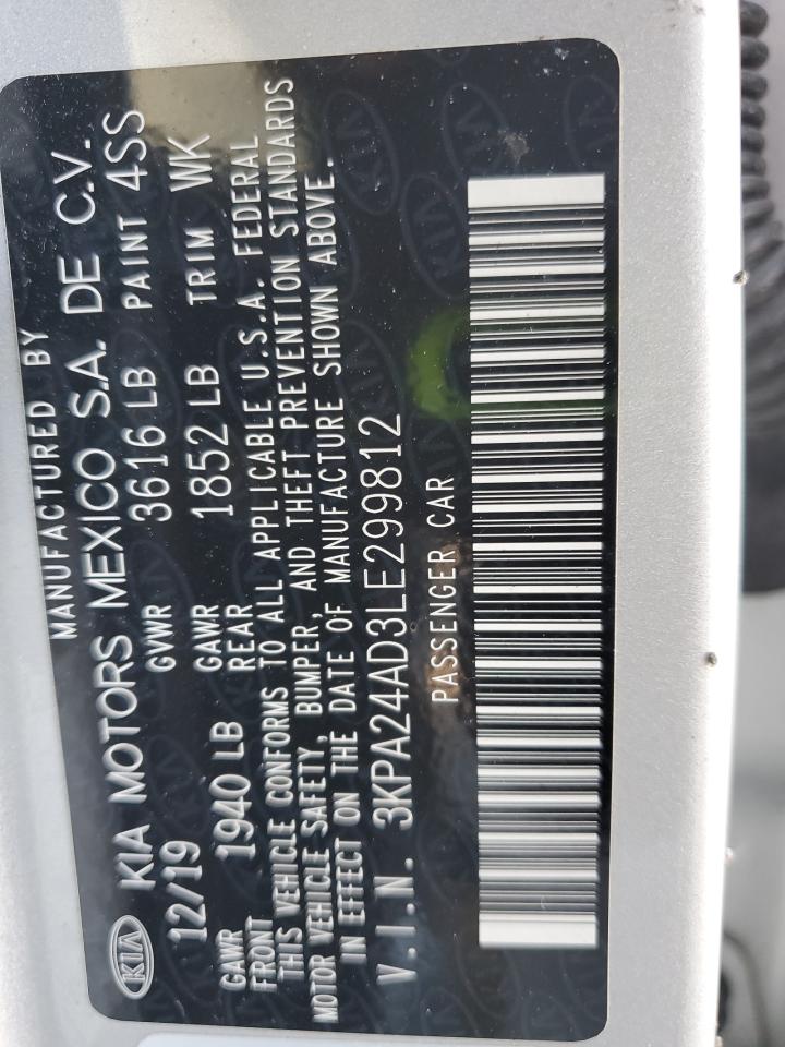 2020 Kia Rio Lx VIN: 3KPA24AD3LE299812 Lot: 66716685