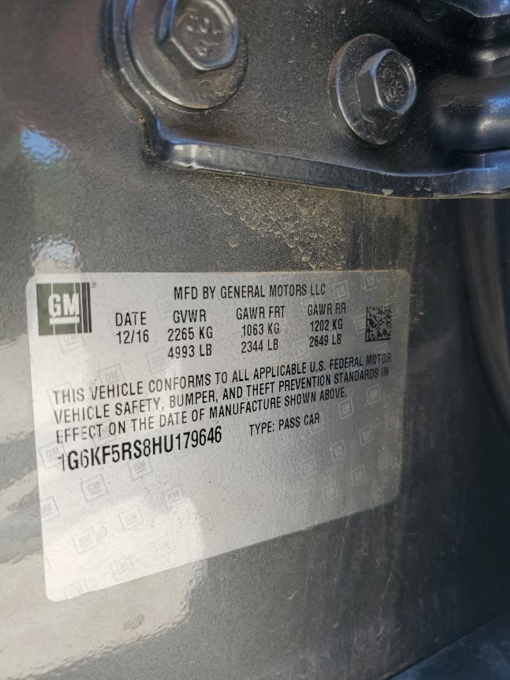 2017 Cadillac Ct6 Premium Luxury VIN: 1G6KF5RS8HU179646 Lot: 69923715