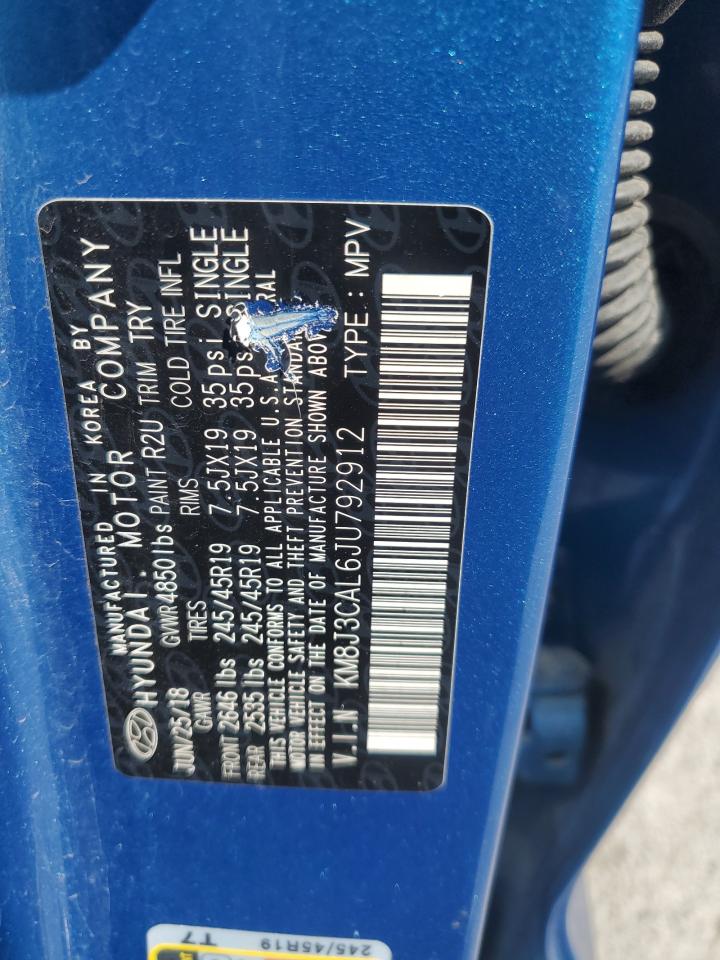 KM8J3CAL6JU792912 2018 Hyundai Tucson Sport