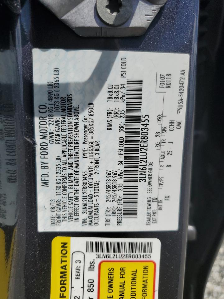 2014 Lincoln Mkz Hybrid VIN: 3LN6L2LU2ER803455 Lot: 68750825