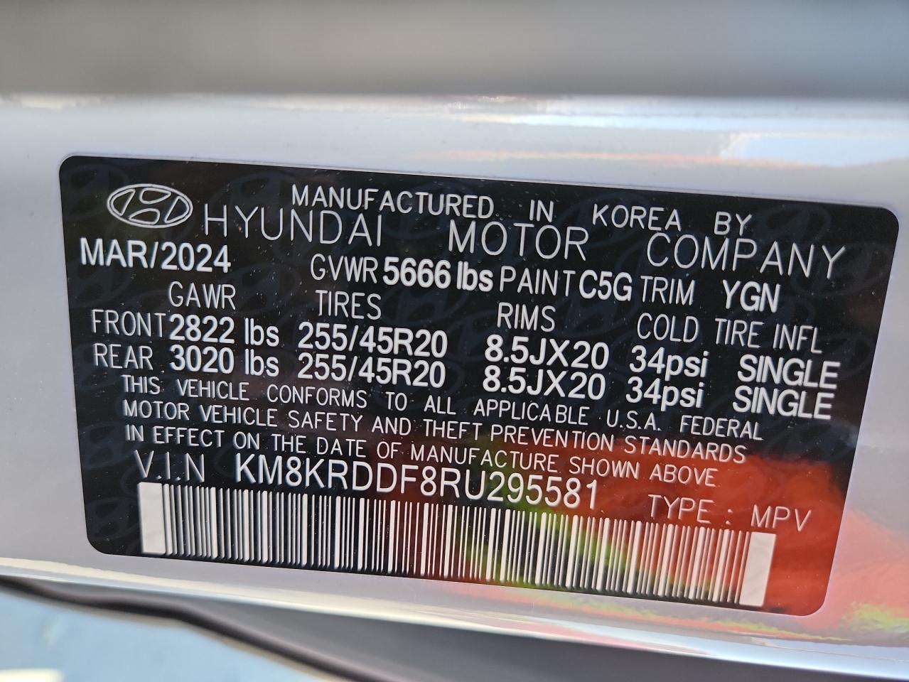 2024 Hyundai Ioniq 5 Limited VIN: KM8KRDDF8RU295581 Lot: 69065975