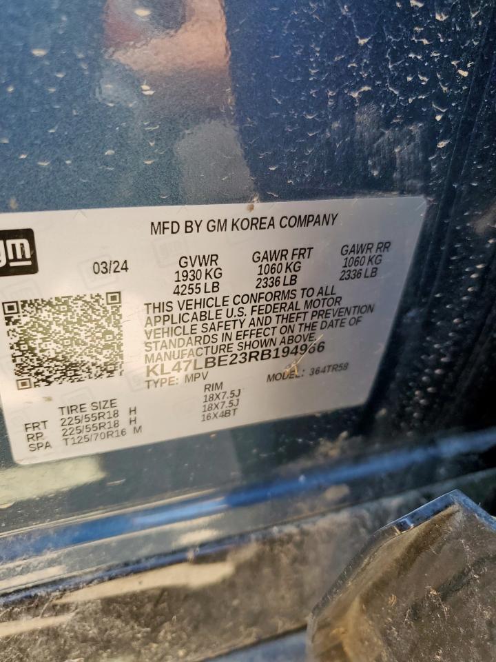 2024 Buick Envista Sport Touring VIN: KL47LBE23RB194966 Lot: 69000285