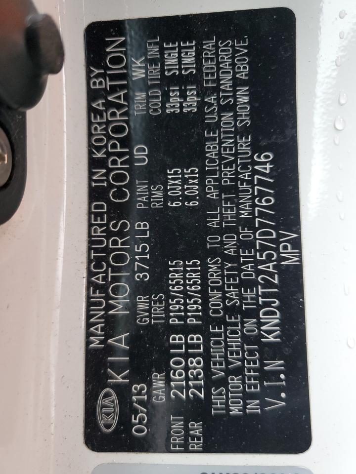 2013 Kia Soul VIN: KNDJT2A57D7767746 Lot: 69106345