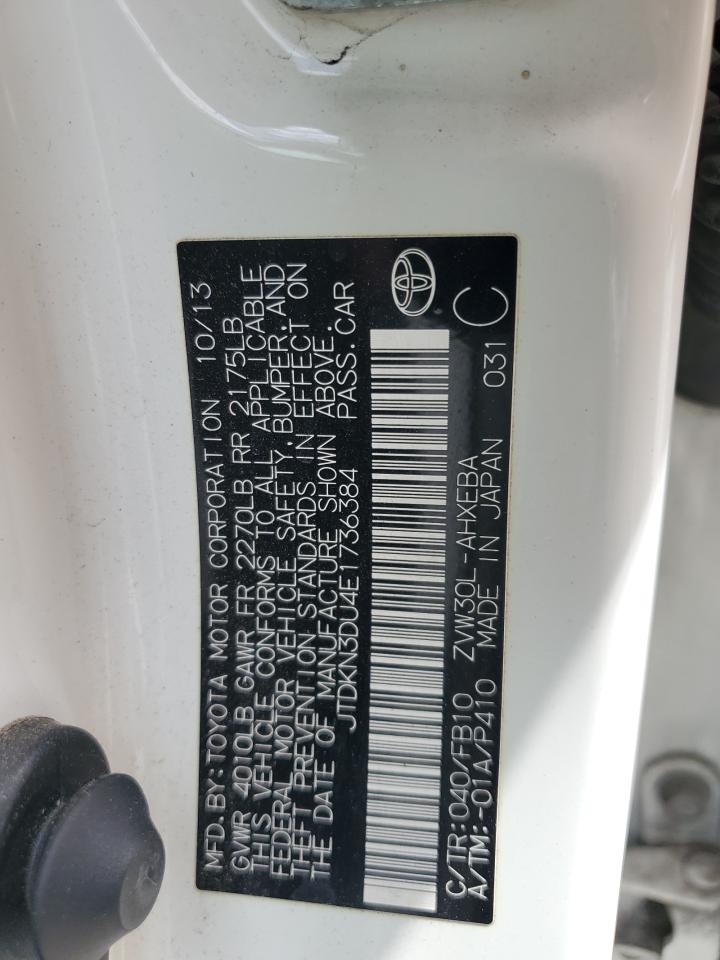 2014 Toyota Prius VIN: JTDKN3DU4E1736384 Lot: 69446115