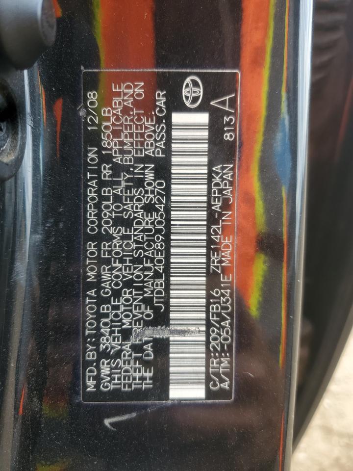 2009 Toyota Corolla Base VIN: JTDBL40E89J054270 Lot: 70386965