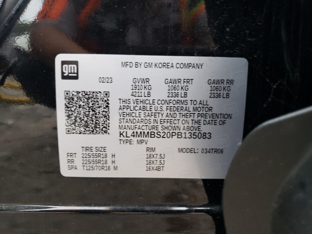 2023 Buick Encore Gx Preferred VIN: KL4MMBS20PB135083 Lot: 67821755