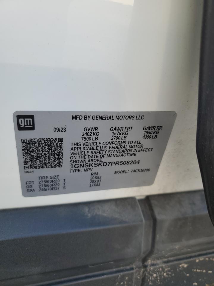 2023 Chevrolet Tahoe K1500 Premier VIN: 1GNSKSKD7PR508204 Lot: 68282095