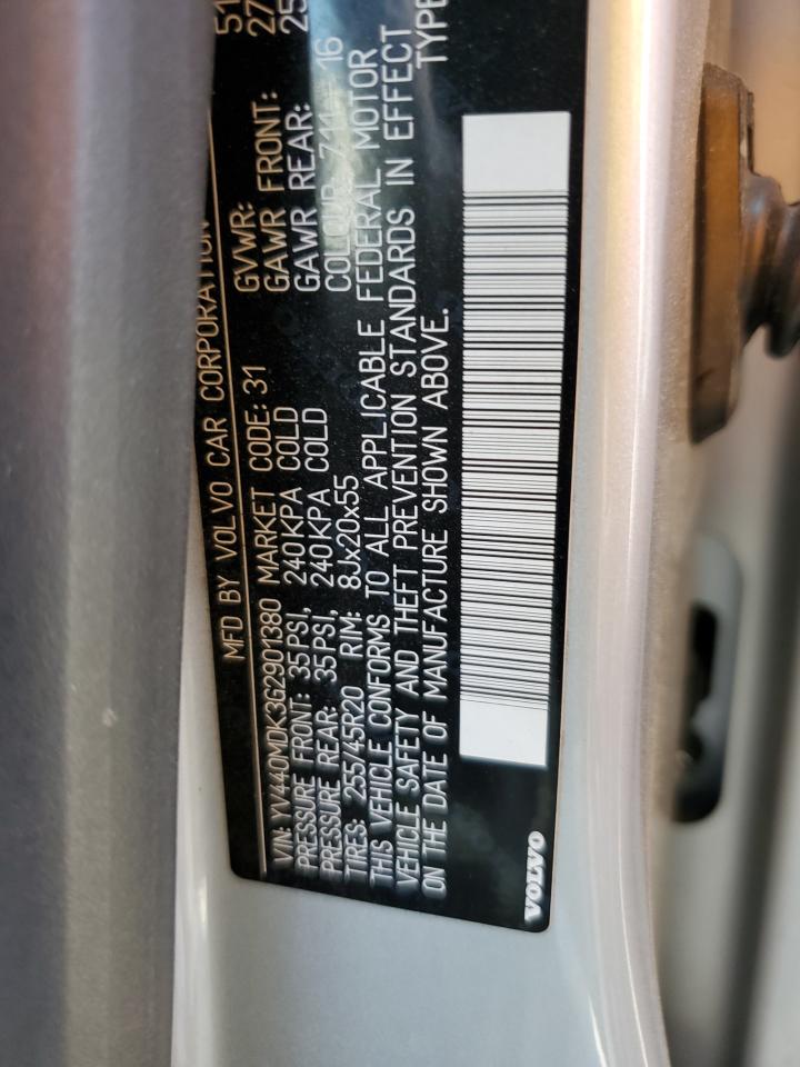 2016 Volvo Xc60 T5 Premier VIN: YV440MDK3G2901380 Lot: 69036555