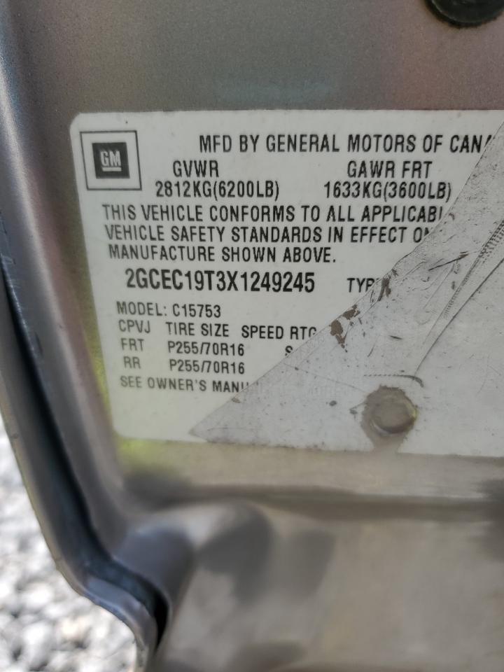 1999 Chevrolet Silverado C1500 VIN: 2GCEC19T3X1249245 Lot: 69292635