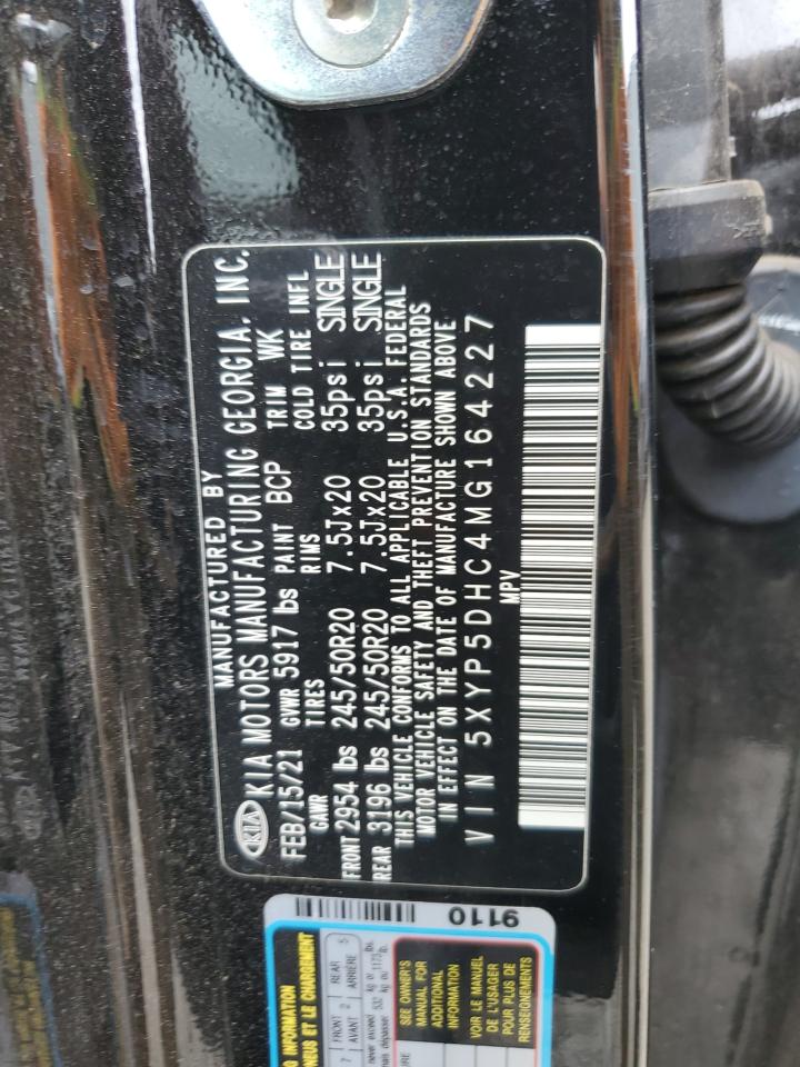 2021 Kia Telluride Sx VIN: 5XYP5DHC4MG164227 Lot: 68878895