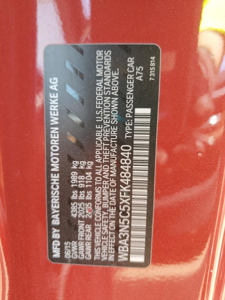 2015 BMW 428 Xi VIN: WBA3N5C5XFK484840 Lot: 68963415