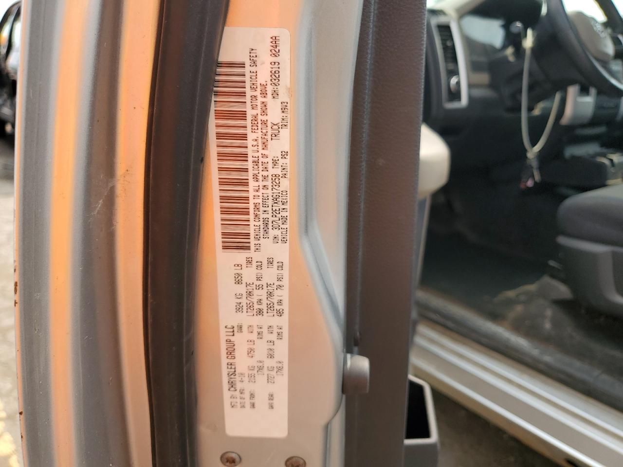 2010 Dodge Ram 2500 VIN: 3D7LP2ETXAG173258 Lot: 67305995