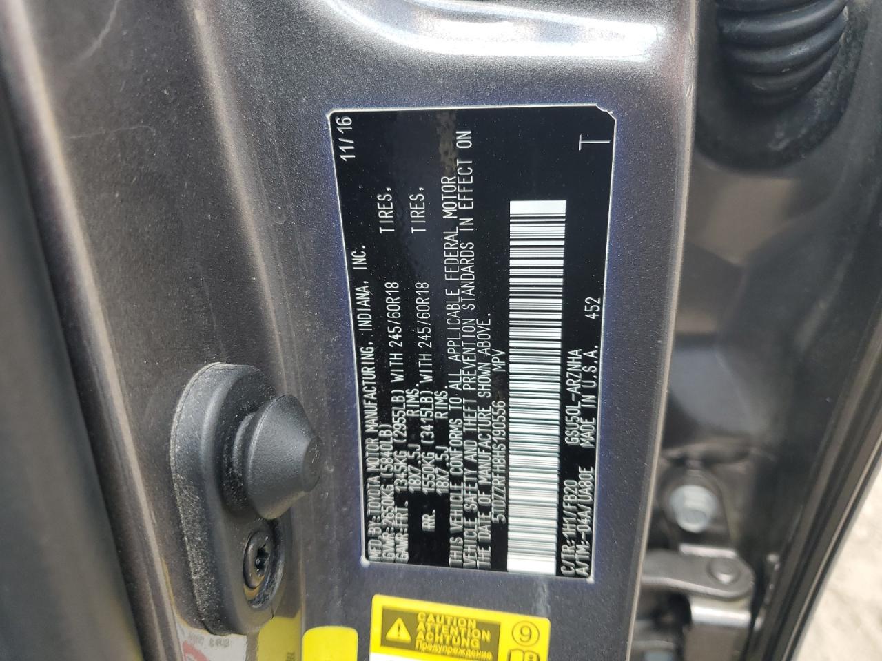 2017 Toyota Highlander Le VIN: 5TDZZRFH8HS190556 Lot: 68165345