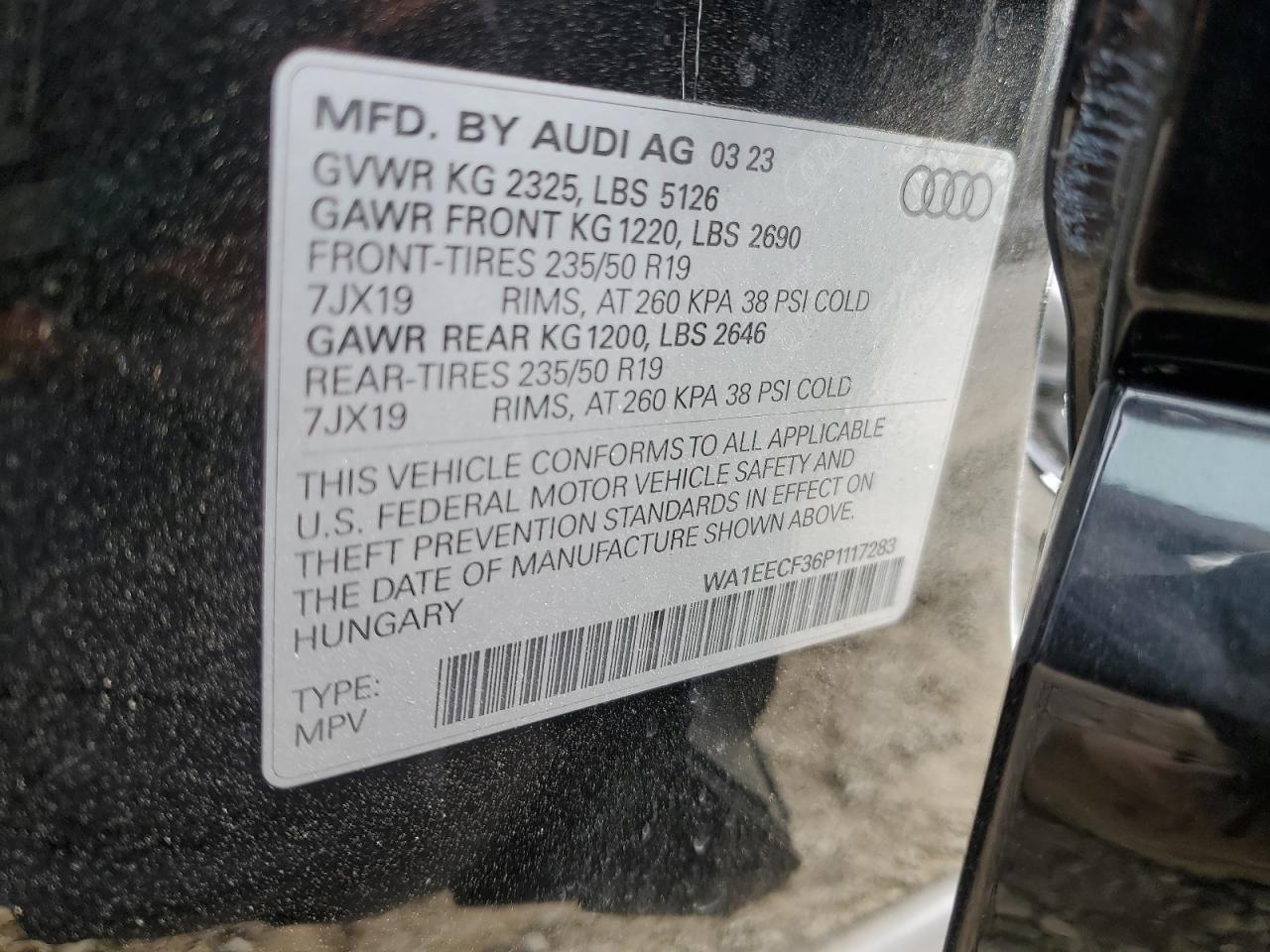 2023 Audi Q3 Premium Plus S Line 45 VIN: WA1EECF36P1117283 Lot: 69986625