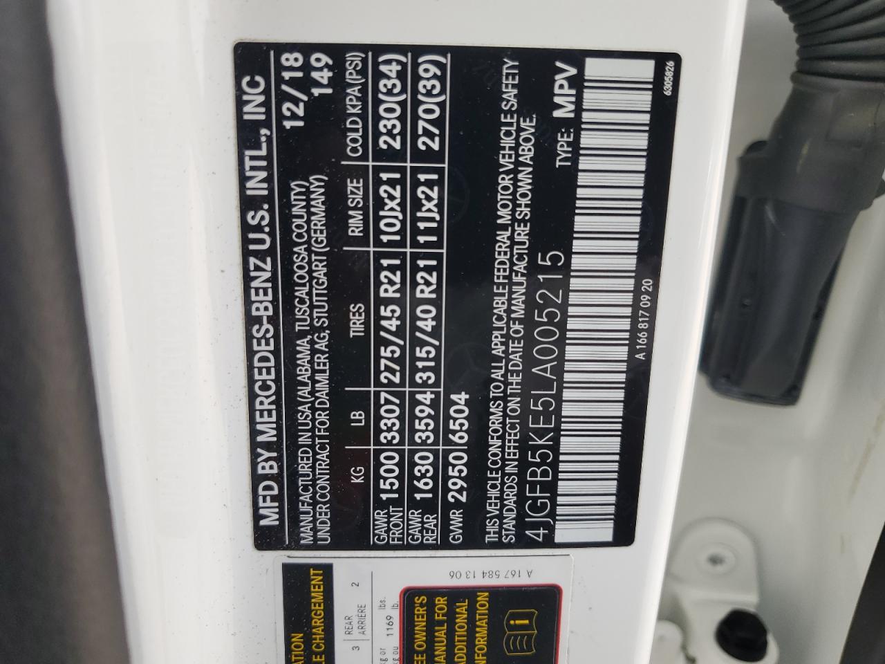 2020 Mercedes-Benz Gle 450 4Matic VIN: 4JGFB5KE5LA005215 Lot: 59262085