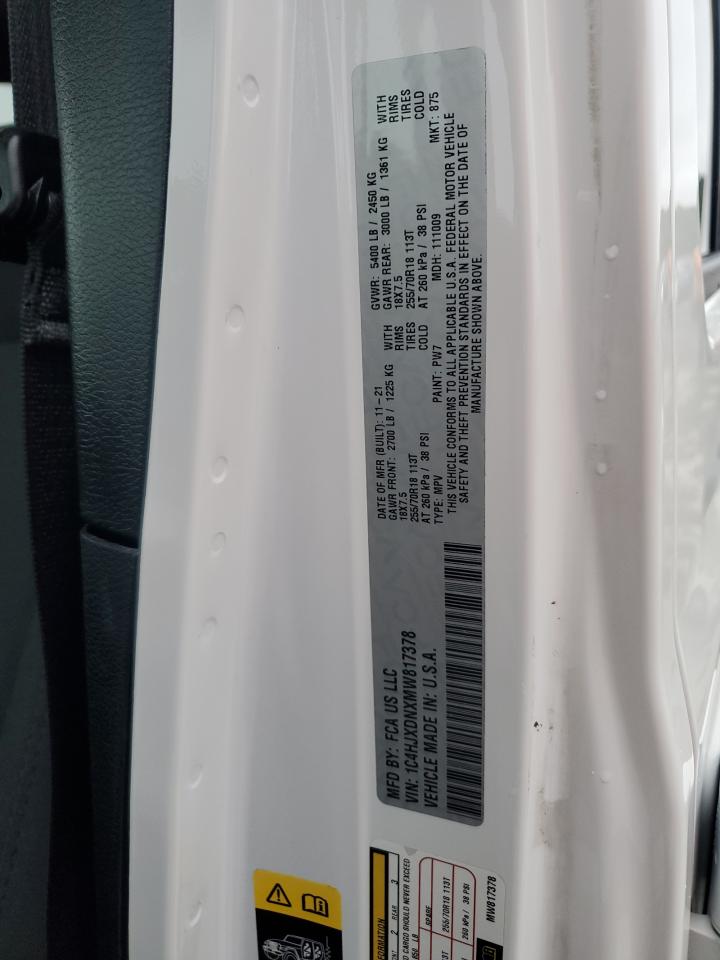 2021 Jeep Wrangler Unlimited Sport VIN: 1C4HJXDNXMW817378 Lot: 70024835