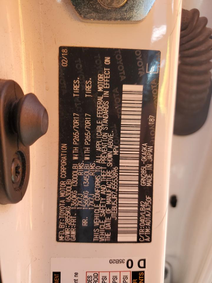 2018 Toyota 4Runner Sr5/Sr5 Premium VIN: JTEBU5JR7J5553896 Lot: 68039005