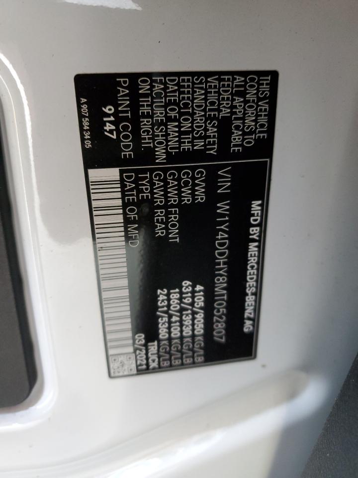 2021 Mercedes-Benz Sprinter 2500 VIN: W1Y4DDHY8MT052807 Lot: 64663115