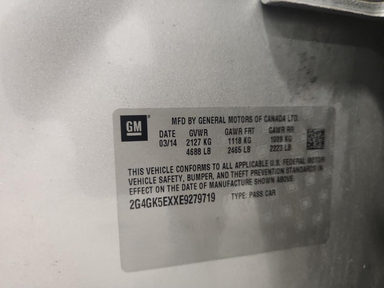 2014 Buick Regal VIN: 2G4GK5EXXE9279719 Lot: 69638175