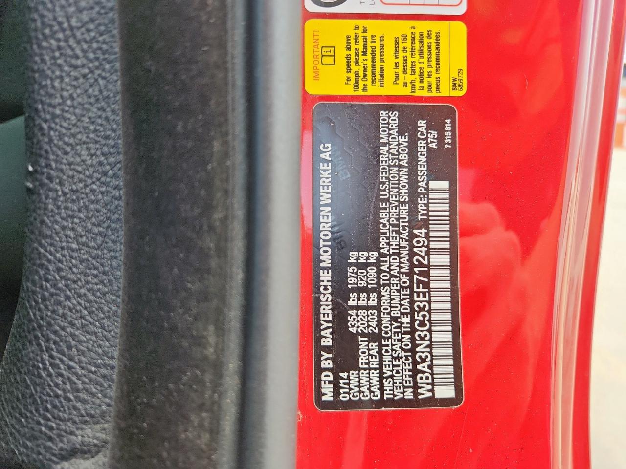 2014 BMW 428 I VIN: WBA3N3C53EF712494 Lot: 70593745