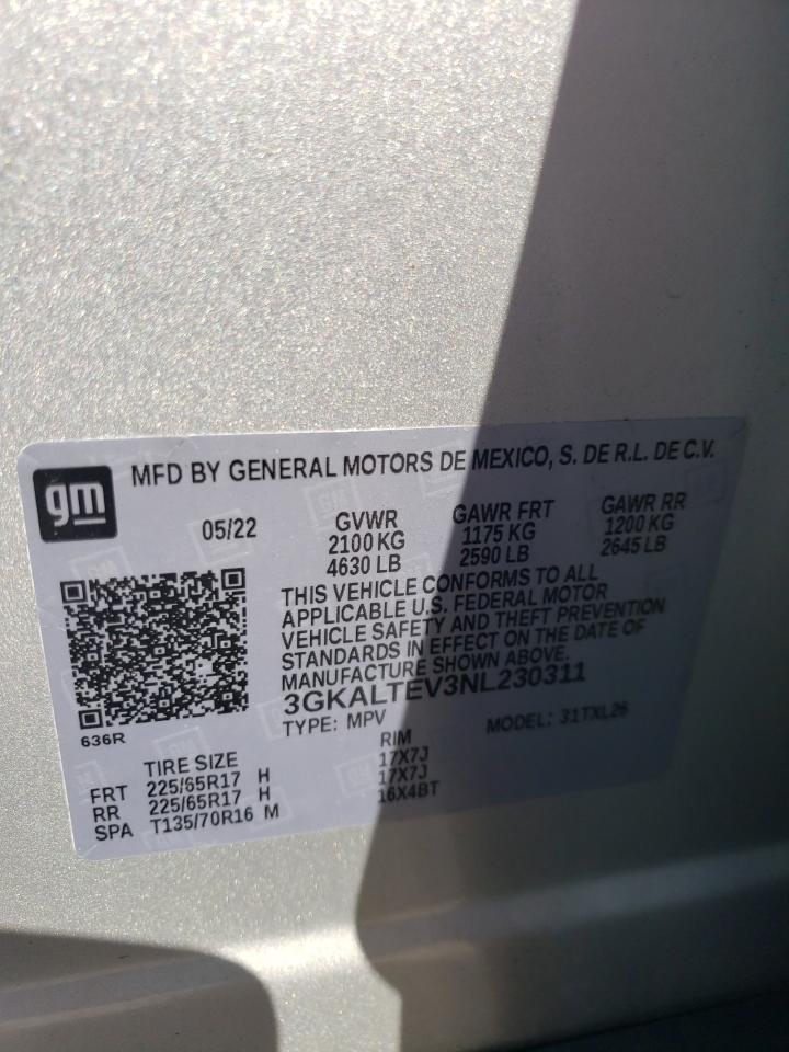 2022 GMC Terrain Sle VIN: 3GKALTEV3NL230311 Lot: 68823765