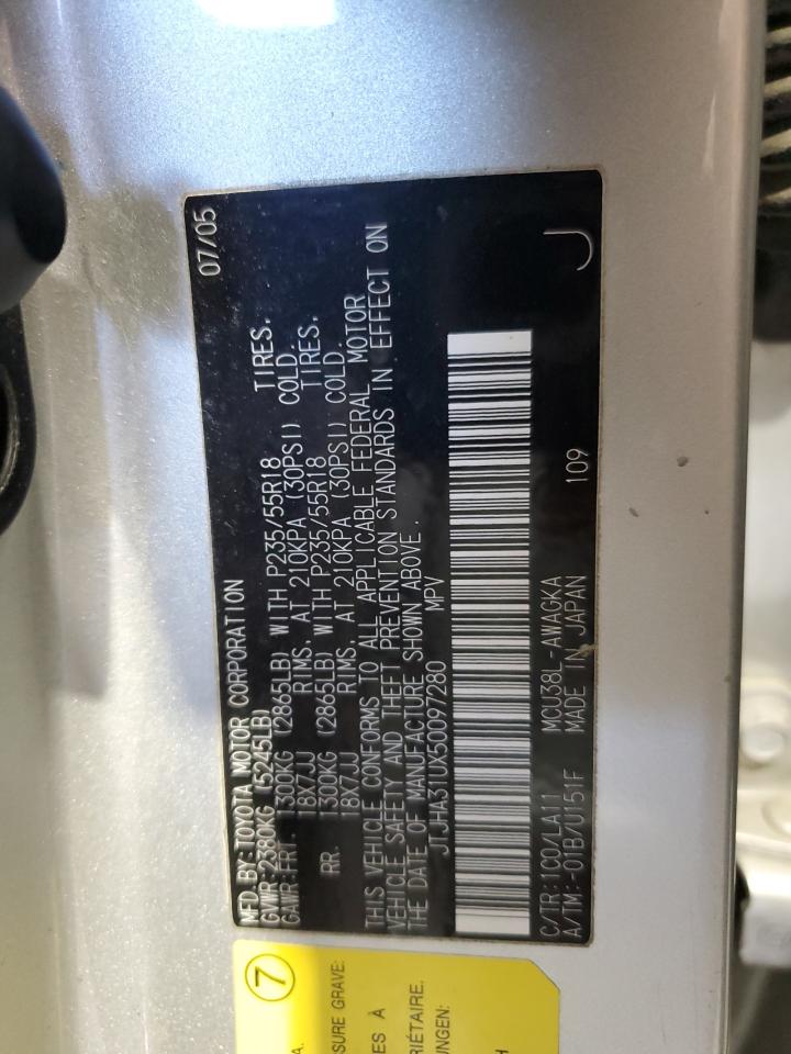 2005 Lexus Rx 330 VIN: JTJHA31UX50097280 Lot: 69054185